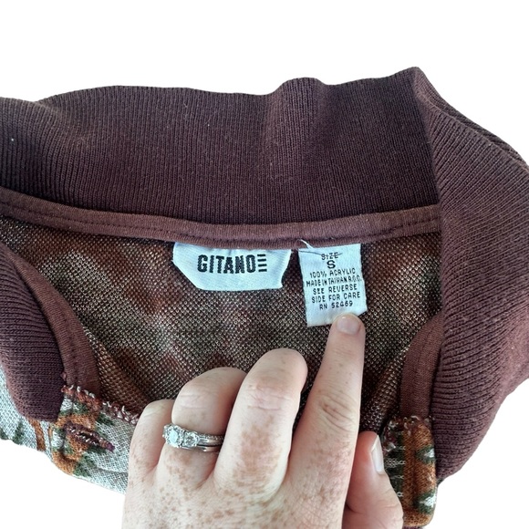 Vintage 1990s Gitano Womens Printed Sweater Cardigan Oversized Small - Picture 9 of 9